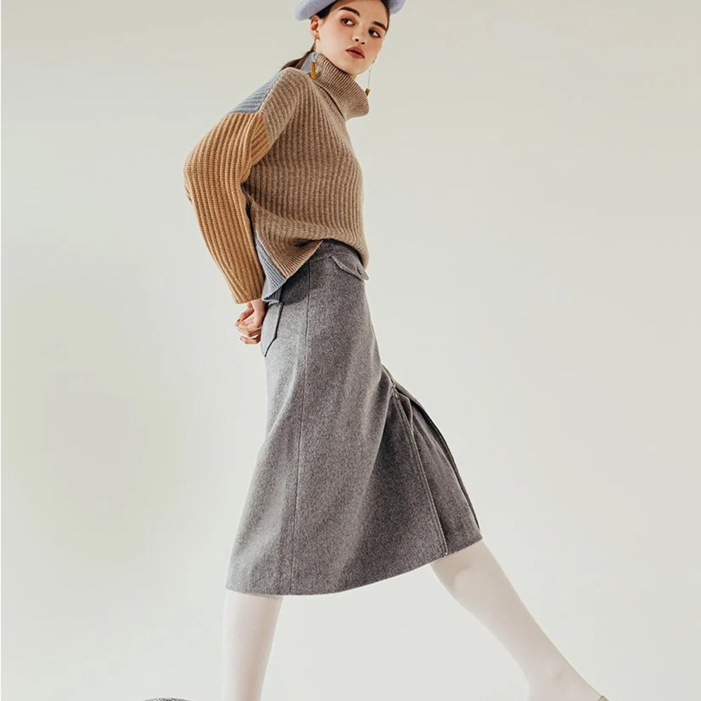 Gray Petite Studio Skirt
